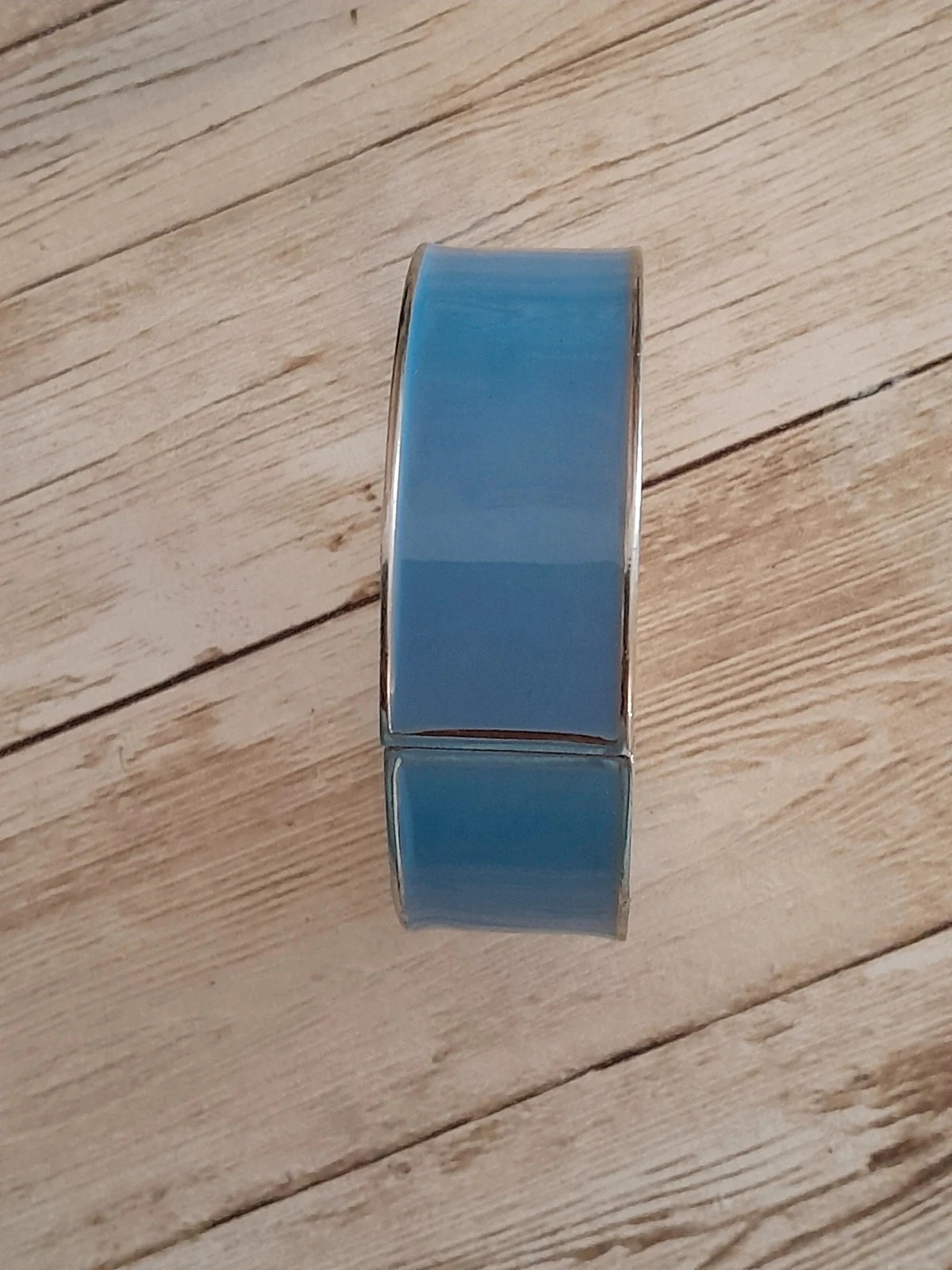 Manchetarmband, verzilverd en blauw geëmailleerd – photo 2